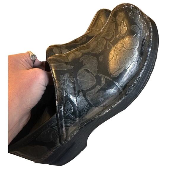 Dansko Women's Professional Clog Pewter Floral Leather Sz 38 7.5 Comfort Nurse - Picture 13 of 16